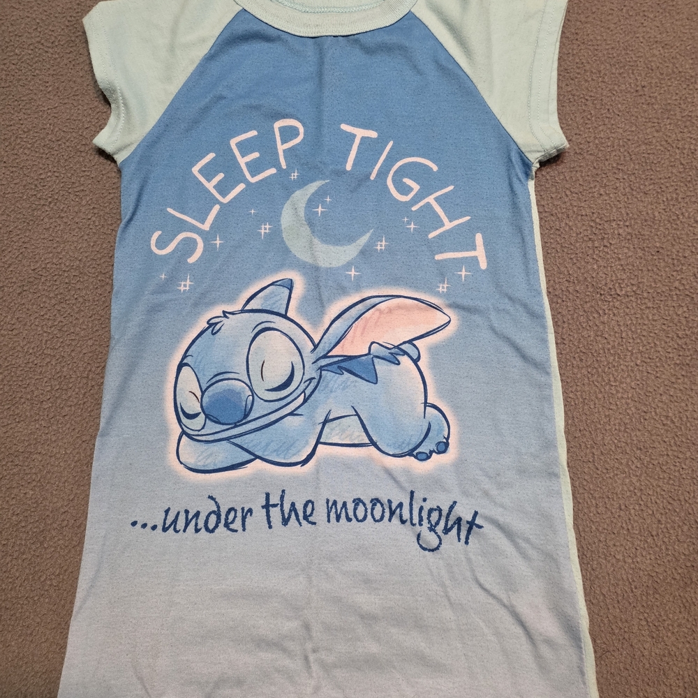 Disney Light Blue & Blue Stitch Sleep Tee